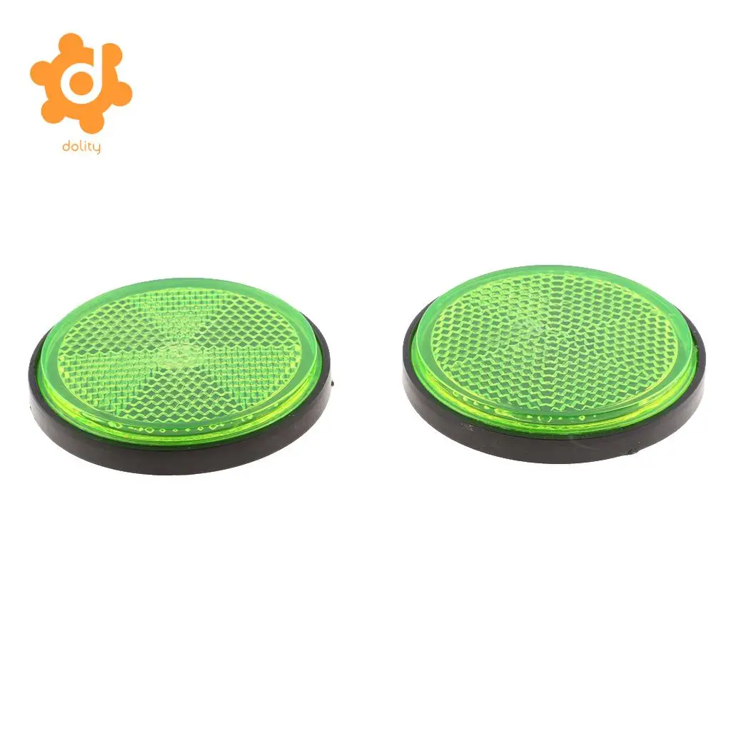 Plastic Round Reflectors for Motorcycle ATV Dirt Bike Motorbike (Red & Green)