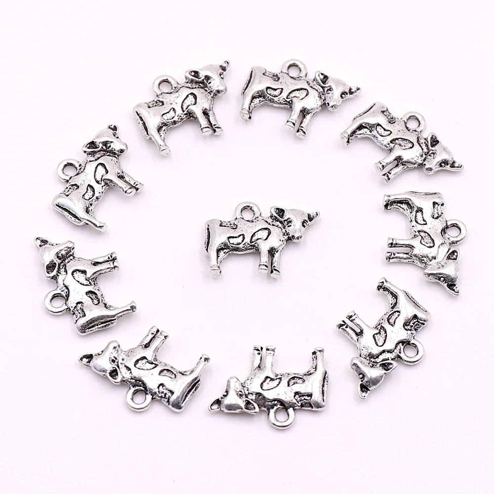 Wholesale Silver Metal DIY Animals Charms Accessories for Jewelry Earrings Bracelets Making Farm Cow Charms for Jewelry Making
Wholesale Silver Metal DIY Animals Charms Accessories for Jewelry Earrings Bracelets Making Farm Cow Charms for Jewelry Making