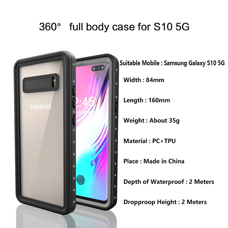 Waterproof IP68 Case For Samsung S10 5G S10 Case Outdoor Swimming Dustproof Cover for Samsung Galaxy S105G S10Plus Phone Capa
Waterproof IP68 Case For Samsung S10 5G S10 Case Outdoor Swimming Dustproof Cover for Samsung Galaxy S105G S10Plus Phone Capa