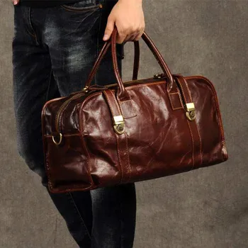 Luxury European Fashion Genuine Leather Men's Travel Bags Large Vintage Oil Wax Cow Leather Bag Perfect Quality ManTravel Totes
Luxury European Fashion Genuine Leather Men's Travel Bags Large Vintage Oil Wax Cow Leather Bag Perfect Quality ManTravel Totes