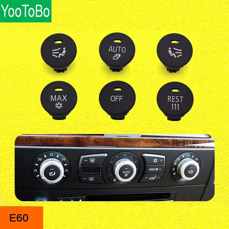 For BMW 5 Series E60 Air Conditioning Panel Switch Button Central Control Knob Cover MAX AUTO OFF REST Seat Ventilation
For BMW 5 Series E60 Air Conditioning Panel Switch Button Central Control Knob Cover MAX AUTO OFF REST Seat Ventilation