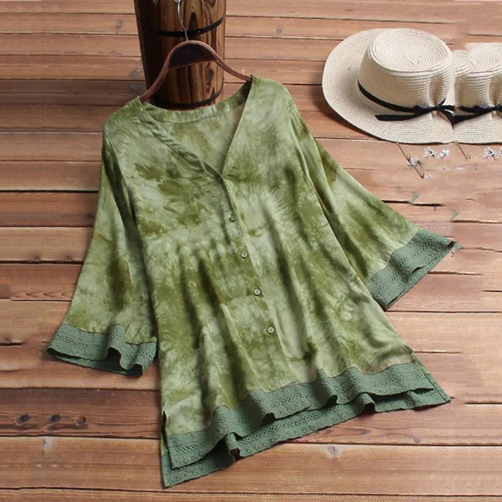 Womens Casual Plus Size Blouse Loose Linen Sleeve Button Tunic Shirt Blouse womens tops and blouses blusas mujer de moda 2019
Womens Casual Plus Size Blouse Loose Linen Sleeve Button Tunic Shirt Blouse womens tops and blouses blusas mujer de moda 2019