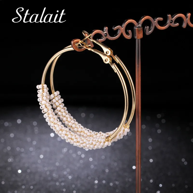 Bohemian Small Beads Hoop Earrings Diameter 4/5/6cm Unique Gold Color Hoop Earrings For Women Wedding Gift 2019 Fashion Jewelry
Bohemian Small Beads Hoop Earrings Diameter 4/5/6cm Unique Gold Color Hoop Earrings For Women Wedding Gift 2019 Fashion Jewelry