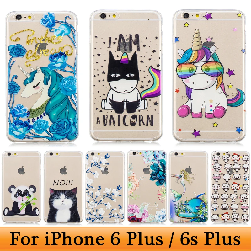 Силиконовый чехол для Apple 6 Plus iPhone S 3D кот единорог Модный мягкий из ТПУ iPone