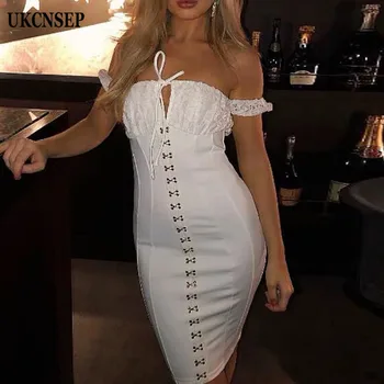 2020 New Black White Celebrity Evening Party Dress Women Slash Neck Lace Patchwork Sequins Bodycon Bandage Dress Vestidos 
2020 New Black White Celebrity Evening Party Dress Women Slash Neck Lace Patchwork Sequins Bodycon Bandage Dress Vestidos