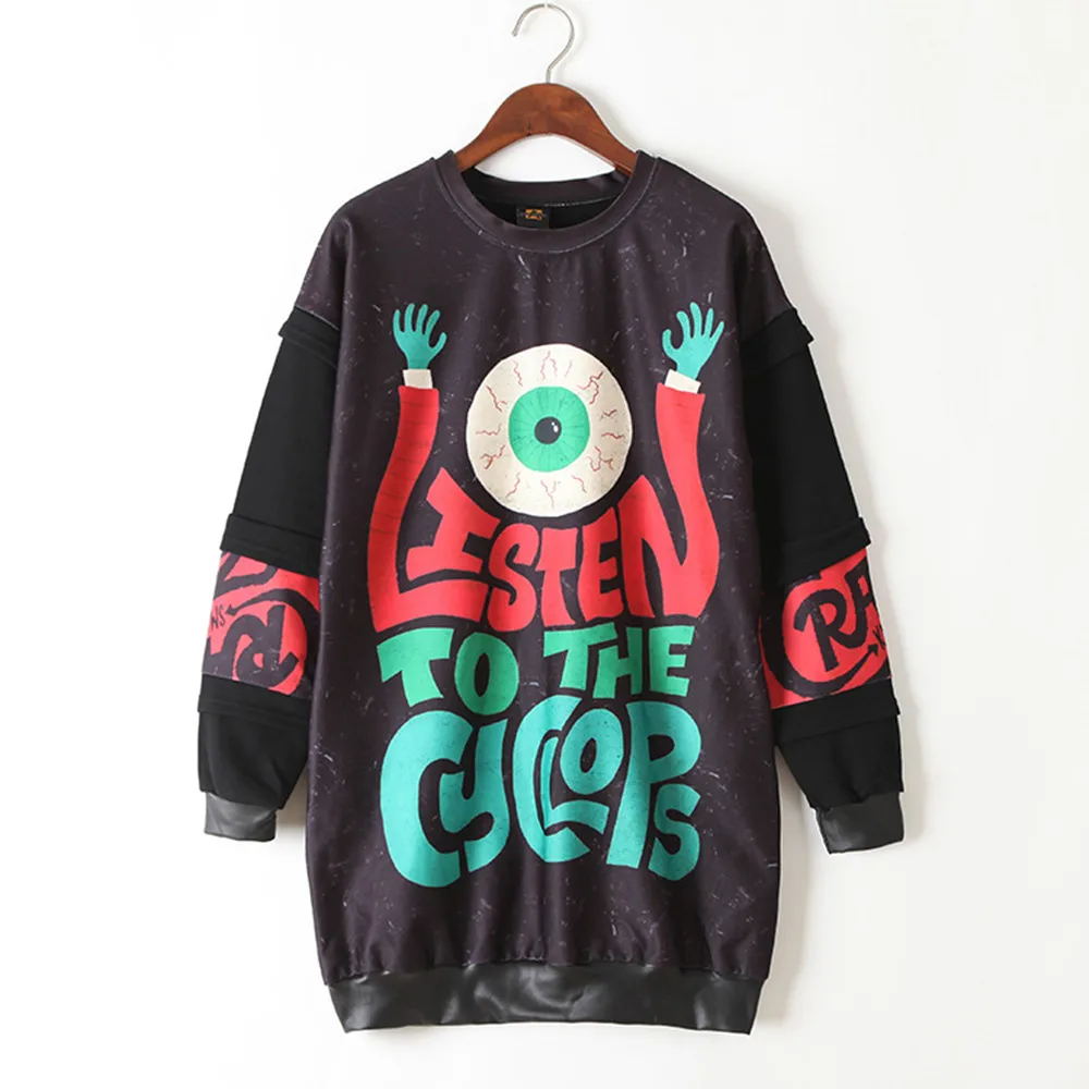 JUST.BE.NEVER wonder women winter tops hooded black long sleeve pullover Kawaii harajuku LISTEN TO THE CYCLOPS letter print tees
JUST.BE.NEVER wonder women winter tops hooded black long sleeve pullover Kawaii harajuku LISTEN TO THE CYCLOPS letter print tees
