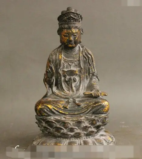 S02005 7" Tibet Tantra Old Bronze Gilt GuanYin Kwan-yin Bodhisattva Buddha Lotus Statue (B0328)
S02005 7" Tibet Tantra Old Bronze Gilt GuanYin Kwan-yin Bodhisattva Buddha Lotus Statue (B0328)