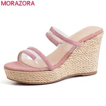 MORAZORA 2019 new arrive women sandals suede leather summer shoes simple wedges platform shoes ladies elegant party shoes woman
MORAZORA 2019 new arrive women sandals suede leather summer shoes simple wedges platform shoes ladies elegant party shoes woman
