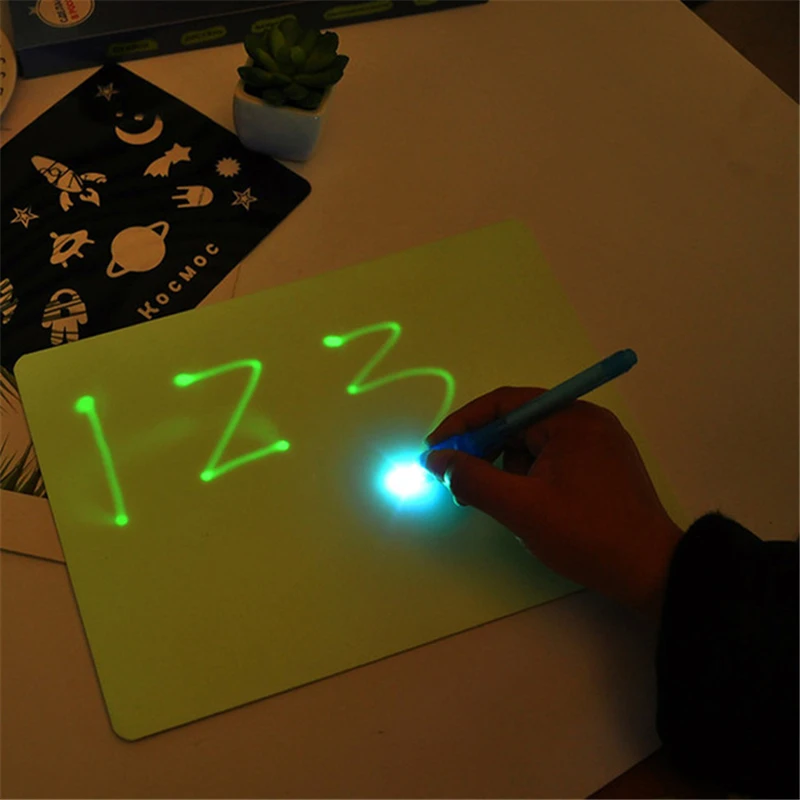 Drawing Board Glow In The Dark Toys Kid Boy Luminous Toys Sketchpad Set Gift Graphics Card Creative Drawing Toys For Children
Drawing Board Glow In The Dark Toys Kid Boy Luminous Toys Sketchpad Set Gift Graphics Card Creative Drawing Toys For Children