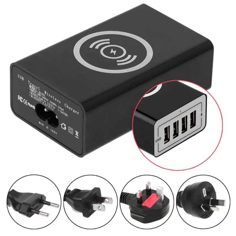 Qi Wireless Charging Station With 4 USB ports Charger For iphone Huawei Xiaomi HTC
Qi Wireless Charging Station With 4 USB ports Charger For iphone Huawei Xiaomi HTC