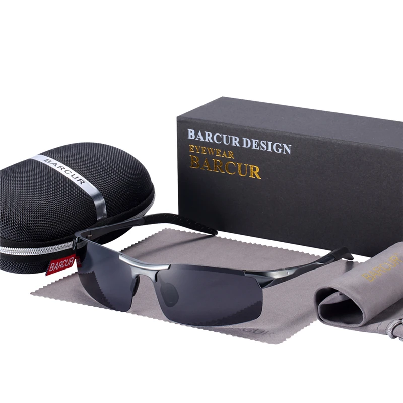 BARCUR Classic Design Aluminum Sunglasses Anti Reflective Sunglasses