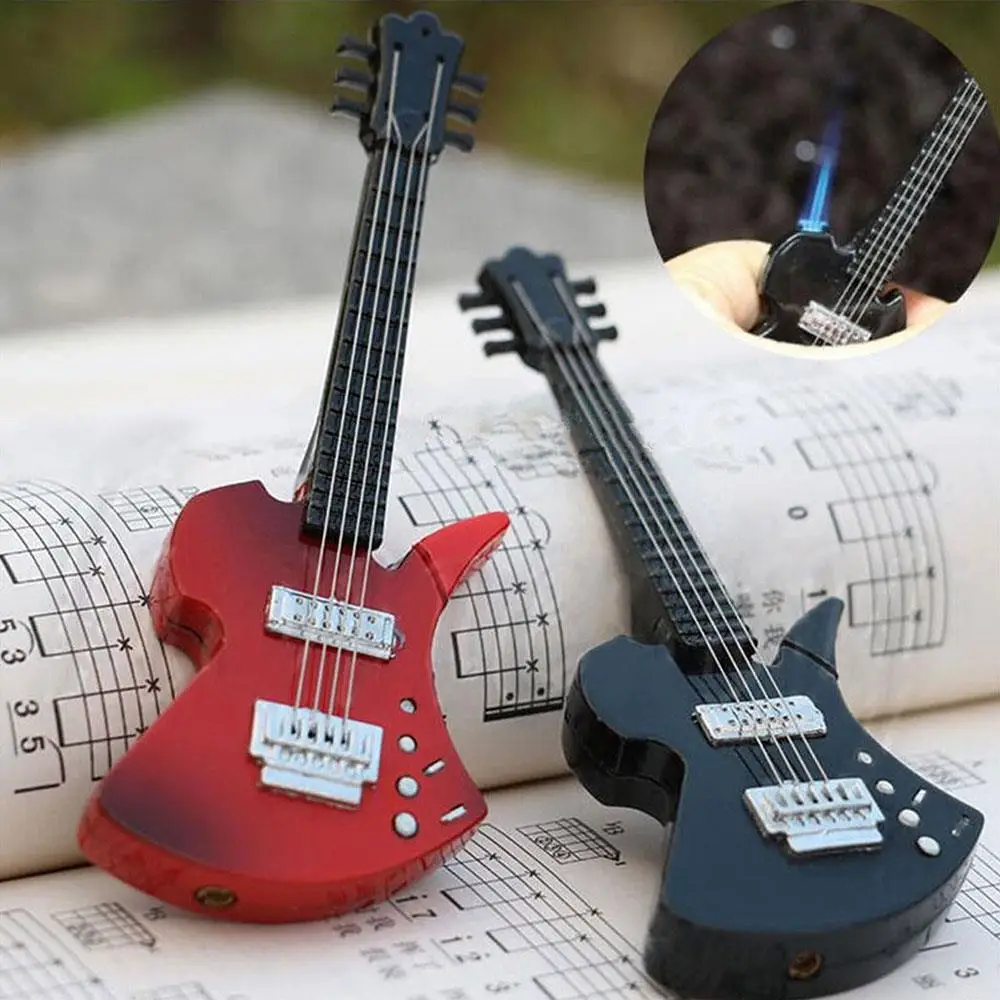 Cigarette Lighters Convenient 3 Color Personality Guitar Shape Lighter Collectibles Portable Durable Jet Flame Torch 4.5*11*1cm
Cigarette Lighters Convenient 3 Color Personality Guitar Shape Lighter Collectibles Portable Durable Jet Flame Torch 4.5*11*1cm