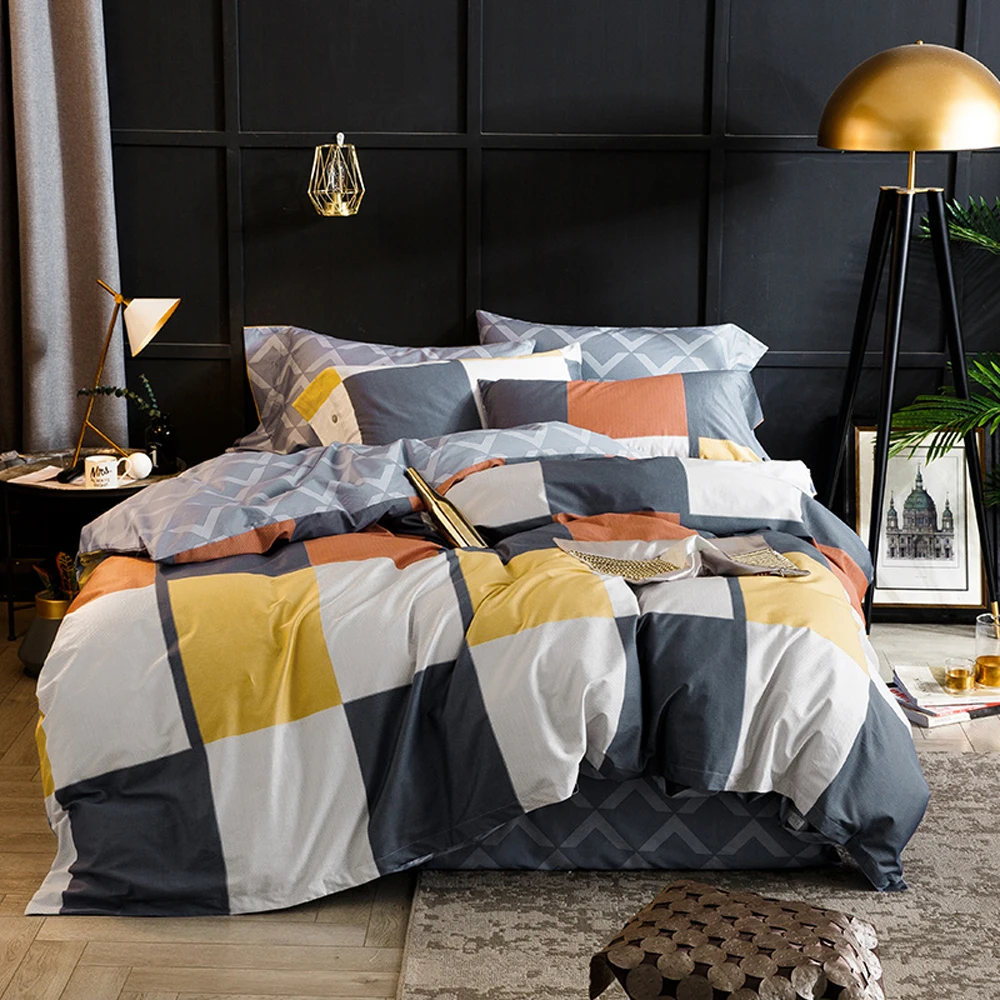 Papa&Mima Colored plaid print bedding set Sanding cotton Queen King size flat sheet pillowcases duvet cover sets bedlinens
Papa&Mima Colored plaid print bedding set Sanding cotton Queen King size flat sheet pillowcases duvet cover sets bedlinens