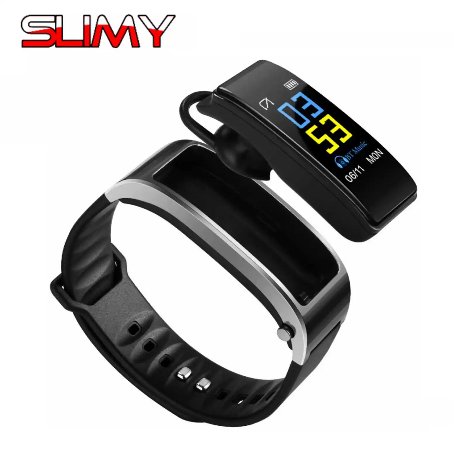 Slimy Smart Talk Band Bluetooth Earphone Headphone Smartwatch Heart Rate Smart Bracelet With Talking Band Wristband Smartband
Slimy Smart Talk Band Bluetooth Earphone Headphone Smartwatch Heart Rate Smart Bracelet With Talking Band Wristband Smartband