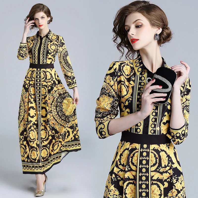 Designer runeay dress 2018 women qualtiy long sleeve vintage casual shirt dress printed luxury dresses long maxi defest
Designer runeay dress 2018 women qualtiy long sleeve vintage casual shirt dress printed luxury dresses long maxi defest