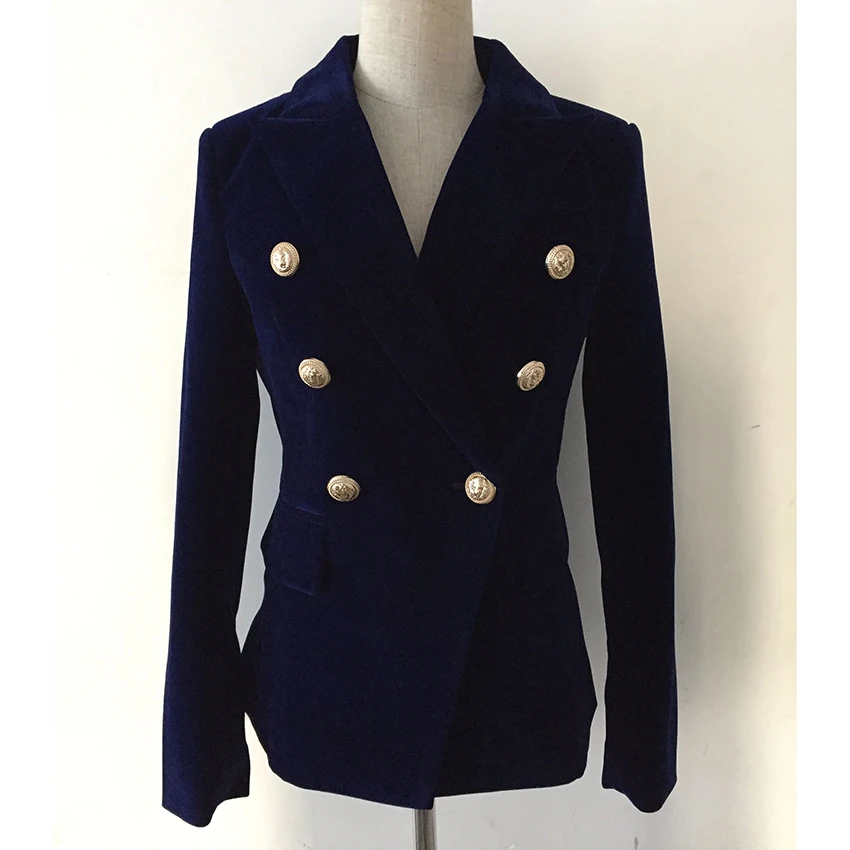 HIGH STREET Newest Runway 2019 Designer Blazer Women's Double Breasted Lion Metal Buttons Velvet Blazer Coat
HIGH STREET Newest Runway 2019 Designer Blazer Women's Double Breasted Lion Metal Buttons Velvet Blazer Coat