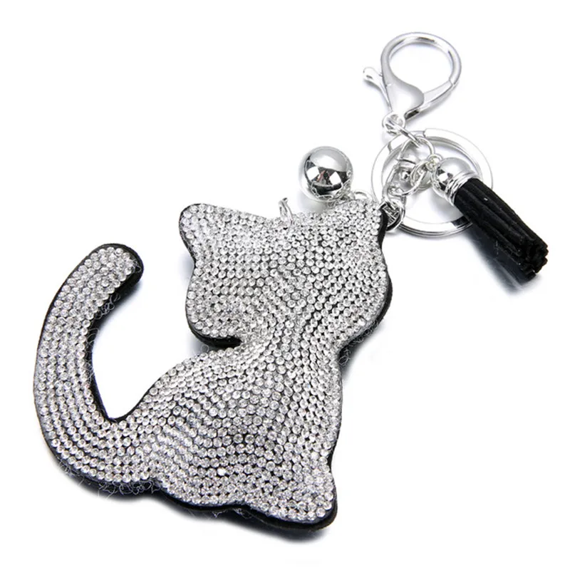 Charm Keyring Cat Design Tassel Keychain Crystal Rhinestone Purse Handbag Pendant Key Holder Gift Key Chain TZ08
Charm Keyring Cat Design Tassel Keychain Crystal Rhinestone Purse Handbag Pendant Key Holder Gift Key Chain TZ08