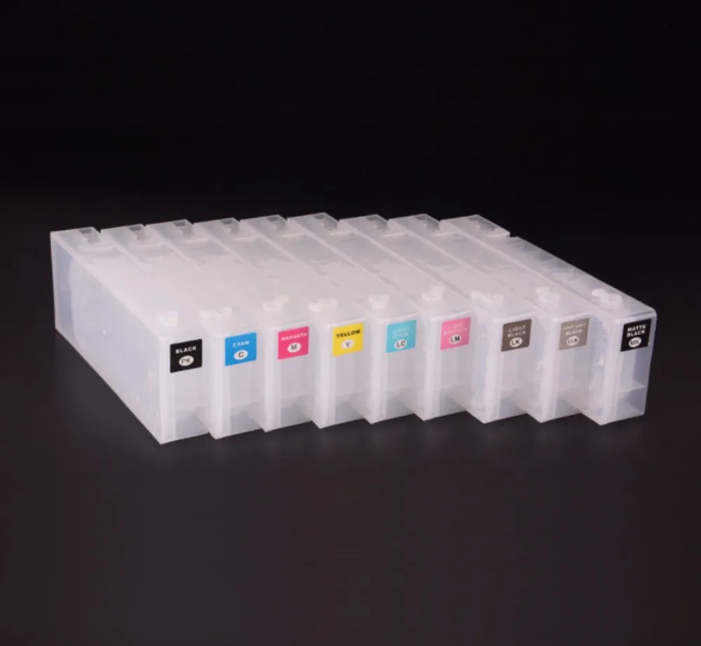 160ML 9pcs for Epson SureColor P800 refillable ink cartridge with Auto Reset Chip
160ML 9pcs for Epson SureColor P800 refillable ink cartridge with Auto Reset Chip