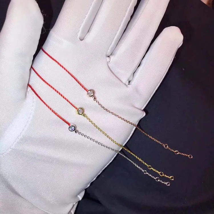 Fashion lucky redline bracelet rose Gold Color 925 sterling silver red rope one stone chain bangle luxury brand jewlery
Fashion lucky redline bracelet rose Gold Color 925 sterling silver red rope one stone chain bangle luxury brand jewlery