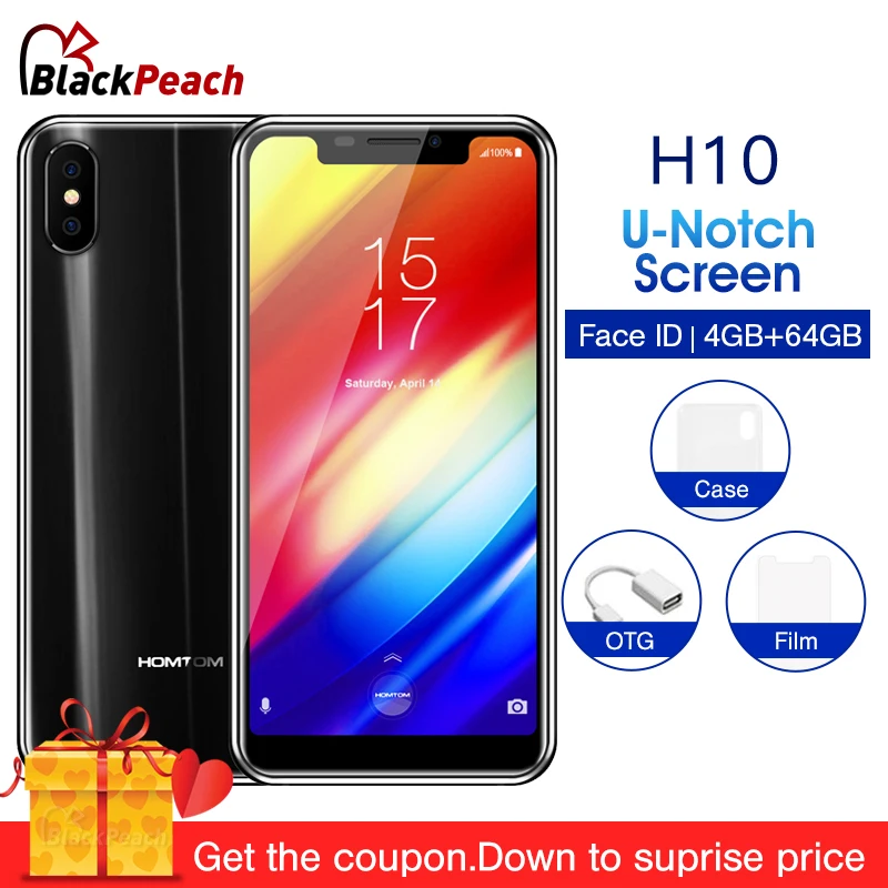HOMTOM H10 5.85'' Notch Screen 4GB 64GB Mobile Phone Android 8.1 Face ID MTK6750T Octa Core 3500mAh 16MP Fingerprint Smartphone 
HOMTOM H10 5.85'' Notch Screen 4GB 64GB Mobile Phone Android 8.1 Face ID MTK6750T Octa Core 3500mAh 16MP Fingerprint Smartphone