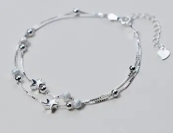 100% real. 925 Sterling silver Fine Jewelry Polished and Brushed Beads &Star Chain Bracelet Multi-layers GTLS598
100% real. 925 Sterling silver Fine Jewelry Polished and Brushed Beads &Star Chain Bracelet Multi-layers GTLS598