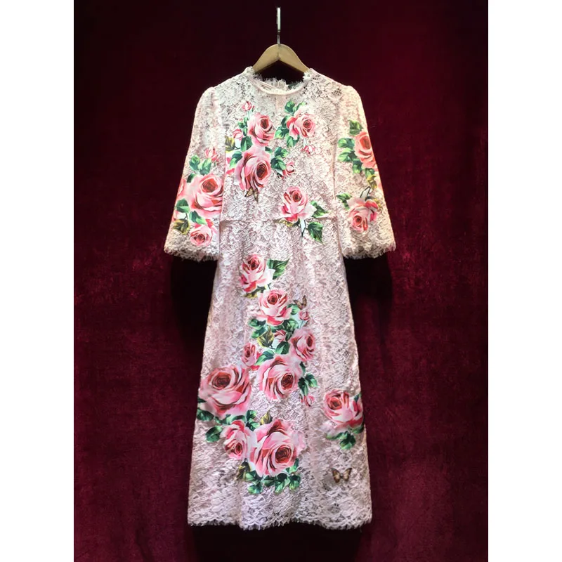 New Arrive 2018 Women Elegant Lace Vestidos O Neck Three Quarter Print Vitage Dress Bodycon Rose Appliques Summer Dress
New Arrive 2018 Women Elegant Lace Vestidos O Neck Three Quarter Print Vitage Dress Bodycon Rose Appliques Summer Dress