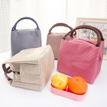 Women Portable Lunch Bag Canvas Stripe Insulated Cooler Bags Thermal Food Picnic Lunch Bags Kids Lunch Box Bag Tote
Women Portable Lunch Bag Canvas Stripe Insulated Cooler Bags Thermal Food Picnic Lunch Bags Kids Lunch Box Bag Tote