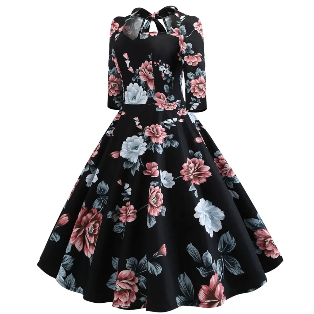Womail Summer Vintage O-Neck Printing ball prom gown formal wedding woman dress elegant evening vestidos casual mujer 2019
Womail Summer Vintage O-Neck Printing ball prom gown formal wedding woman dress elegant evening vestidos casual mujer 2019