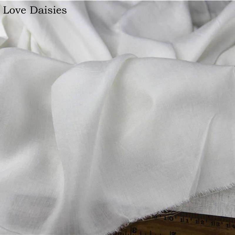 

100% Rayon White Soft Smooth Thin Fabrics for DIY Scarf Summer Apparel Dress Blouse Shirt Home Wear Lining Textile Tissue Tela