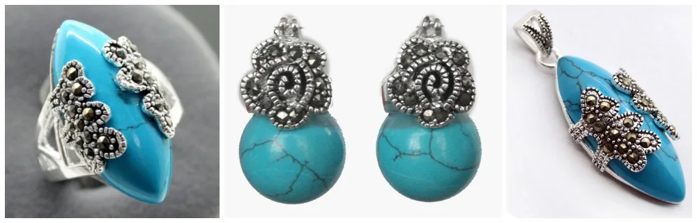 free shipping Hot sell ~~ Vintage Blue 925 Sterling Silver Marcasite Ring (#7-10) pendant and earrings sets 09 
free shipping Hot sell ~~ Vintage Blue 925 Sterling Silver Marcasite Ring (#7-10) pendant and earrings sets 09