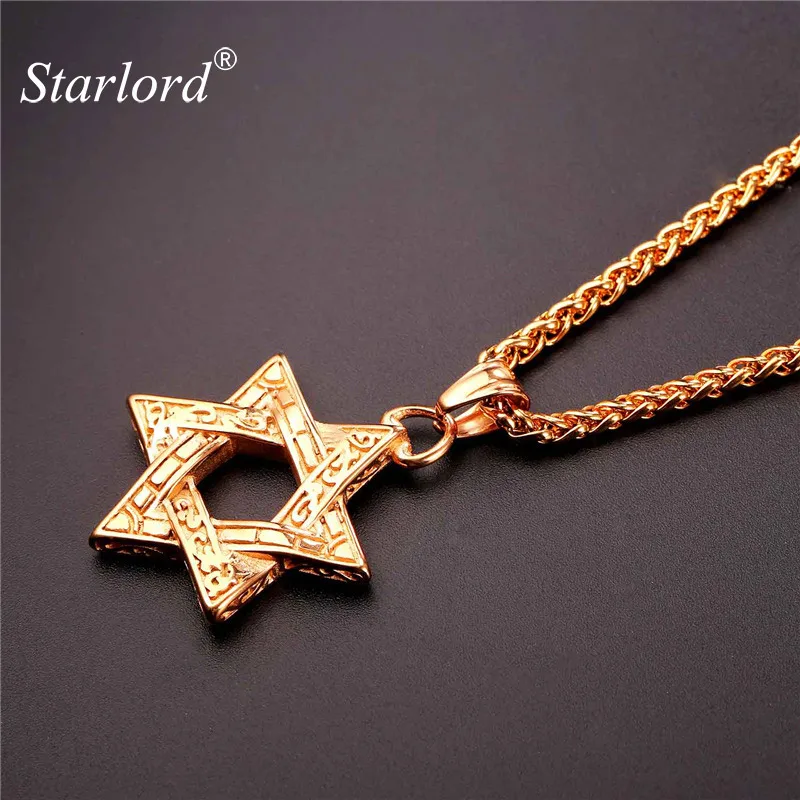 Starlord Star Of David Pendants Necklaces Retro Gold Color Stainless Steel Rope Chain For Men Israel Jewelry Bijoux GP2415
Starlord Star Of David Pendants Necklaces Retro Gold Color Stainless Steel Rope Chain For Men Israel Jewelry Bijoux GP2415