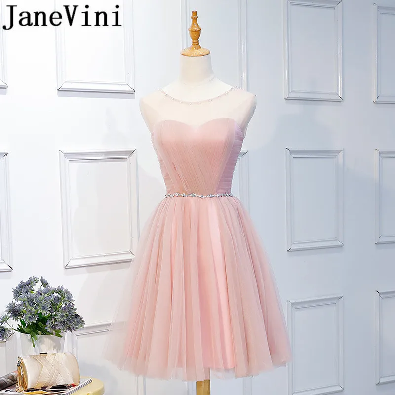 JaneVini 2018 Pink Short Bridesmaid Dresses Girls Sleeveless Tulle Wedding Guest Party Dress Beaded Waist Maid of Honor Gown
JaneVini 2018 Pink Short Bridesmaid Dresses Girls Sleeveless Tulle Wedding Guest Party Dress Beaded Waist Maid of Honor Gown