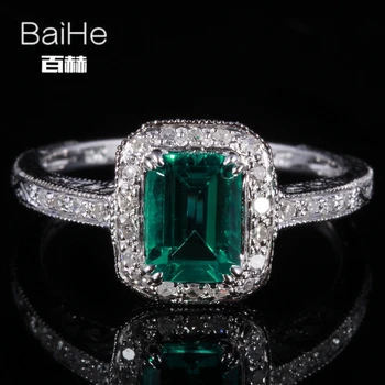 BAIHE Sterling Silver 925 0.81ct Certified Flawless Emerald CUT Treated Emerald Engagement Women Trendy Fine Jewelry unique Ring
BAIHE Sterling Silver 925 0.81ct Certified Flawless Emerald CUT Treated Emerald Engagement Women Trendy Fine Jewelry unique Ring