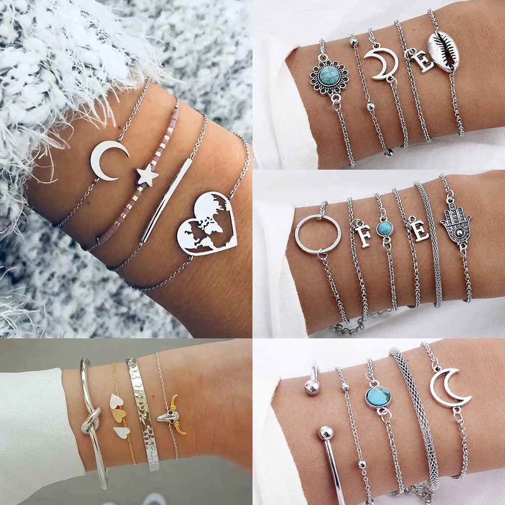 AILEND Vintage Moon Link Ladies Bracelet Bijoux Silver Bracelet Color Adjustable Bracelet Women Bohemian Jewelry
AILEND Vintage Moon Link Ladies Bracelet Bijoux Silver Bracelet Color Adjustable Bracelet Women Bohemian Jewelry