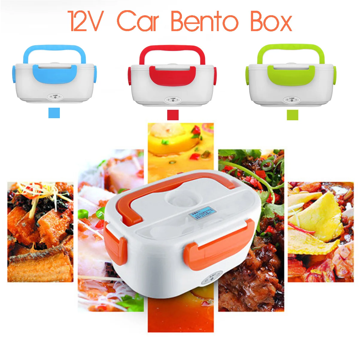 1224V Portable Electric Heated Lunch Box Car Hot Food Warmer Storage