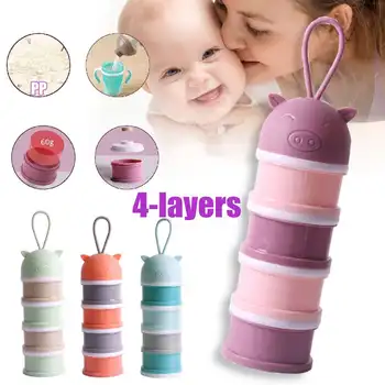4 layer Cute Style Portable Baby Food Storage Box Essential Cereal Cartoon Milk Powder Boxes Toddle Kids Formula Milk Container
4 layer Cute Style Portable Baby Food Storage Box Essential Cereal Cartoon Milk Powder Boxes Toddle Kids Formula Milk Container