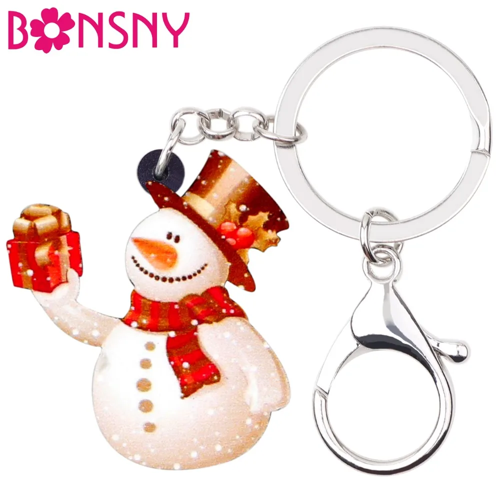 Bonsny Acrylic Christmas Snowman Key Chains Keychains Holder Xmas Gift Jewelry For Women Girls Gift Bag Car Pendant Charms Natal
Bonsny Acrylic Christmas Snowman Key Chains Keychains Holder Xmas Gift Jewelry For Women Girls Gift Bag Car Pendant Charms Natal