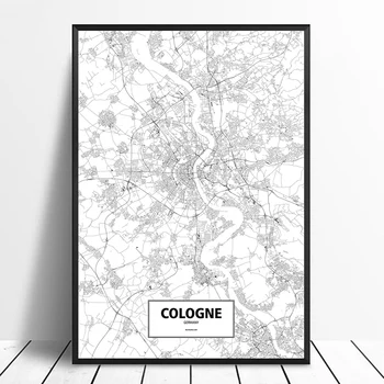 Cologne, Germany Black White Custom World City Map Poster Canvas Print Nordic Style Wall Art Home Decor
Cologne, Germany Black White Custom World City Map Poster Canvas Print Nordic Style Wall Art Home Decor