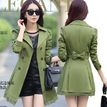Spring/autumn Coat Women Long Sleeve Trench Coat Lace Long Trench Coat For Women Plus Size Trench Coat Feminino Women Trench
Spring/autumn Coat Women Long Sleeve Trench Coat Lace Long Trench Coat For Women Plus Size Trench Coat Feminino Women Trench