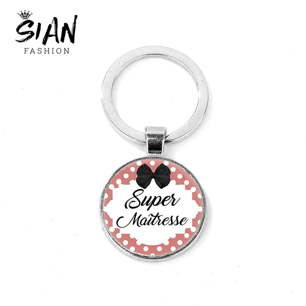 SIAN 2019 New Super Mistress Keychain Sweet Cartoon Patterns Handmade Glass Cabochon Car Key Chain Ring for Teacher Gift Llavero
SIAN 2019 New Super Mistress Keychain Sweet Cartoon Patterns Handmade Glass Cabochon Car Key Chain Ring for Teacher Gift Llavero