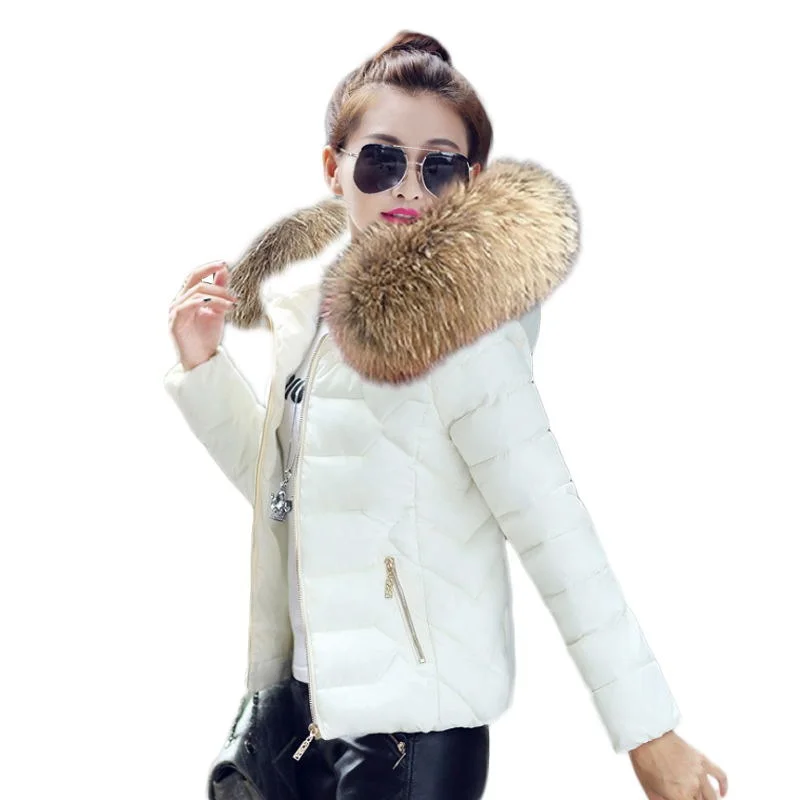 2019 Autumn Winter Jacket Women Parkas Warm Coat Fashion Female Down Jacket With a Hood Large Faux Fur Collar Outwear
2019 Autumn Winter Jacket Women Parkas Warm Coat Fashion Female Down Jacket With a Hood Large Faux Fur Collar Outwear