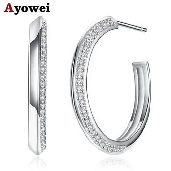 Fashion 100% 925 sterling silver White Zircon Hoop Earrings for Pure Silver Jewelry Earring 6,8G SE11A
Fashion 100% 925 sterling silver White Zircon Hoop Earrings for Pure Silver Jewelry Earring 6,8G SE11A