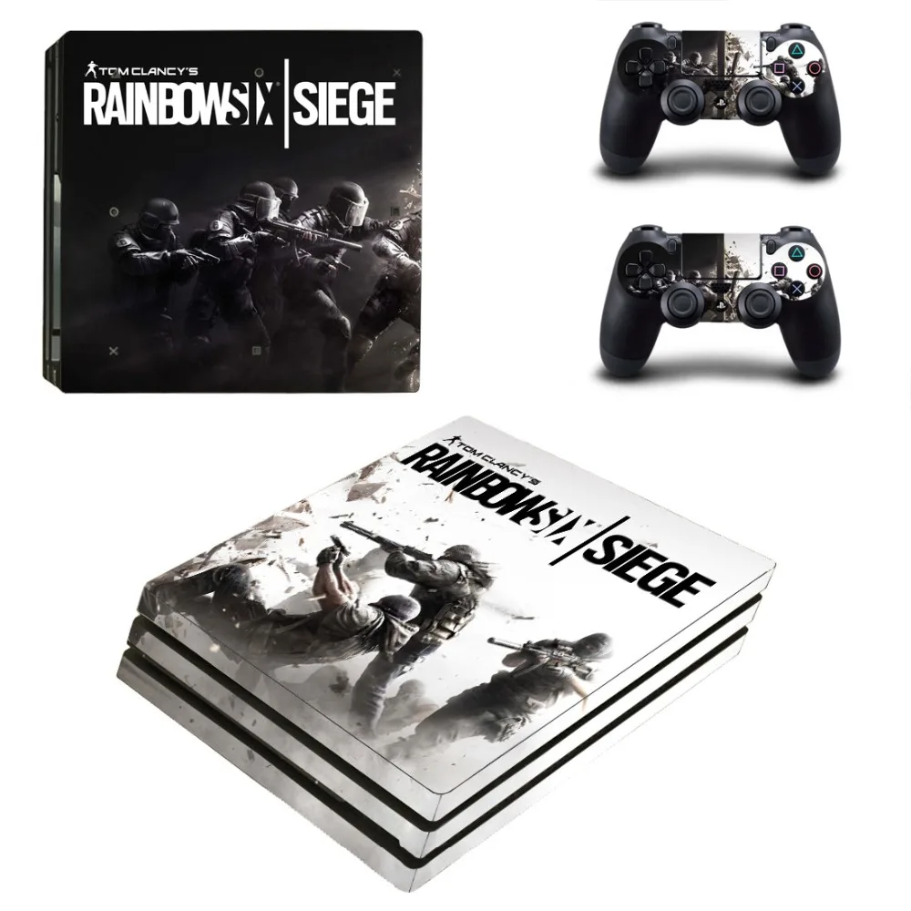 Виниловая наклейка Rainbow Six Siege PS4 Pro на кожу для консоли Playstation 4 и 2 контроллеров |