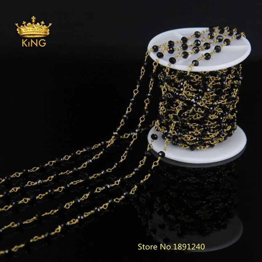 Hot! Black Jade Crystal Quartz Faceted Beaded Bronze Plated Gold Silver or Brass Rosary Chain Necklace LS36
Hot! Black Jade Crystal Quartz Faceted Beaded Bronze Plated Gold Silver or Brass Rosary Chain Necklace LS36