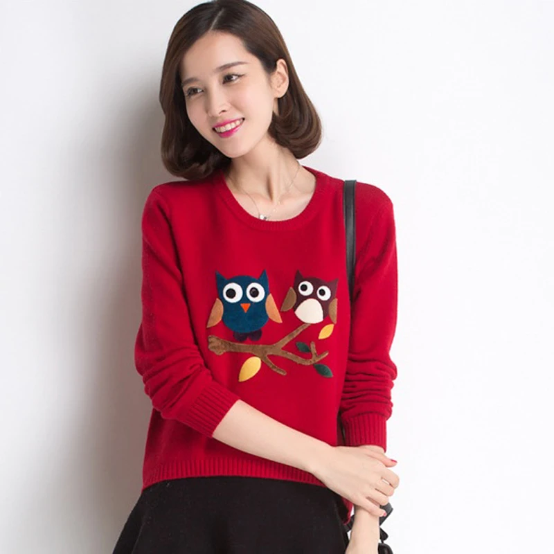 2017 spring autumn new korean women knitted pullover sweater womens cute cartoon owl pullovers sweaters femme tricot pull
2017 spring autumn new korean women knitted pullover sweater womens cute cartoon owl pullovers sweaters femme tricot pull