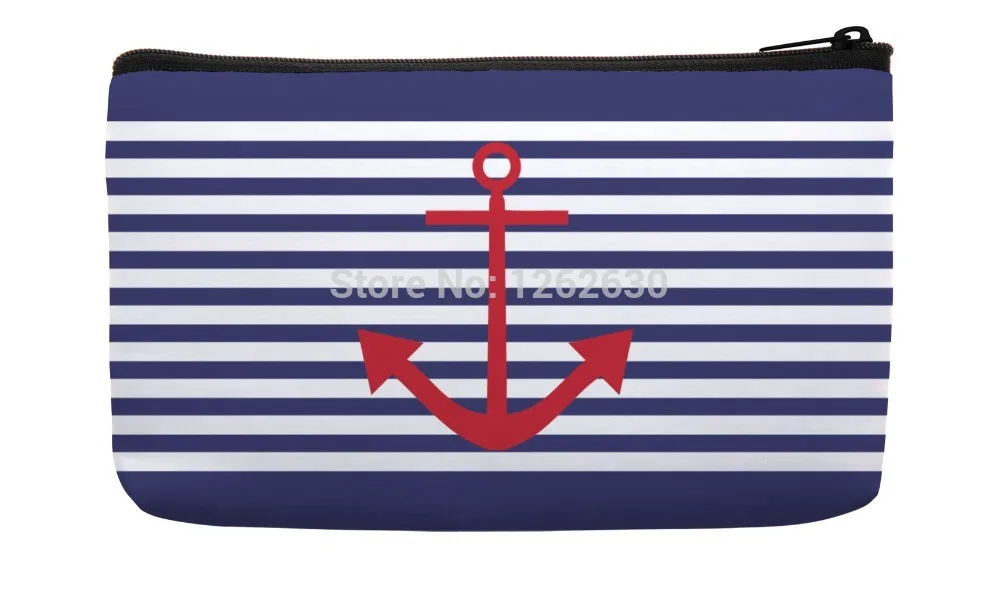Vintage Navy Blue Stripe and Red Anchor Pattern Print Customized Small Cosmetic Bag Wristlet hand bag
Vintage Navy Blue Stripe and Red Anchor Pattern Print Customized Small Cosmetic Bag Wristlet hand bag