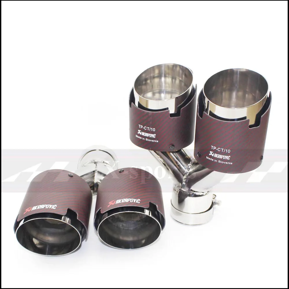 Akrapovic RED Matt Carbon Fiber Car Exhaust Muffler Tip Tailpipe Universal Y Shaped 4 Slot Stainless steel silver Free Shipping
Akrapovic RED Matt Carbon Fiber Car Exhaust Muffler Tip Tailpipe Universal Y Shaped 4 Slot Stainless steel silver Free Shipping
