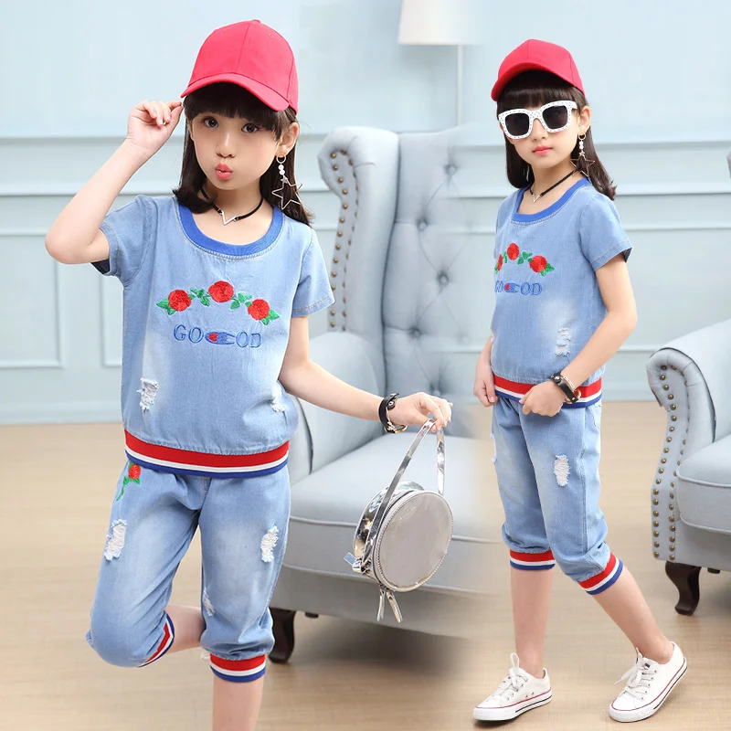 Feiluo 2019 Baby girls Clothes embroidery Jeans Set girls Jeans T-Shirt + pants set kids Clothing TTX96 girl clothing Jeans
Feiluo 2019 Baby girls Clothes embroidery Jeans Set girls Jeans T-Shirt + pants set kids Clothing TTX96 girl clothing Jeans
