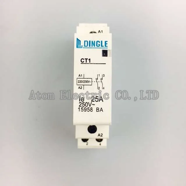 CT 2P 25A 220V household AC contactor 2NO two normally open high quality dingle brand
CT 2P 25A 220V household AC contactor 2NO two normally open high quality dingle brand