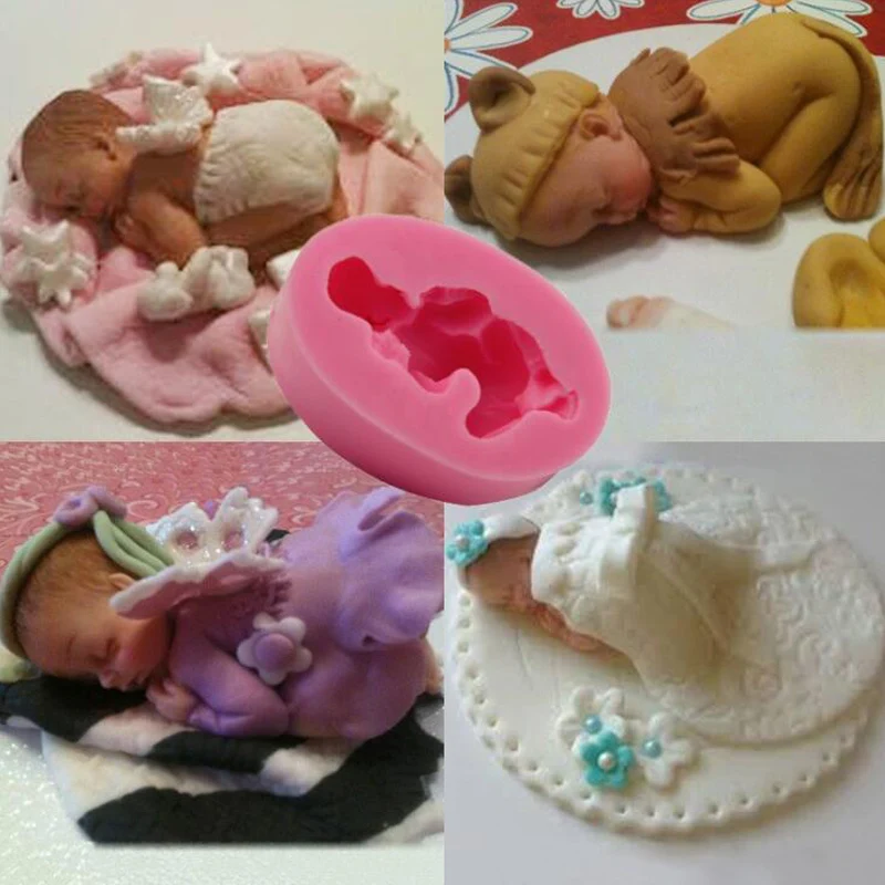 Cute Pink Silicone Molds For Handmade Cake Sugar Candy Molds Diy 3D Sleep Baby Design Fondant Decor Tools Soap Molds Crafts New
Cute Pink Silicone Molds For Handmade Cake Sugar Candy Molds Diy 3D Sleep Baby Design Fondant Decor Tools Soap Molds Crafts New